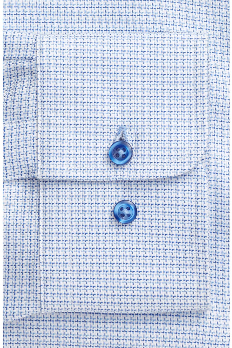 Trim Fit Check Dress Shirt, Alternate, color, BLUE