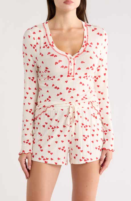 Honeydew Laid Back Long Sleeve Knit Short Pajamas