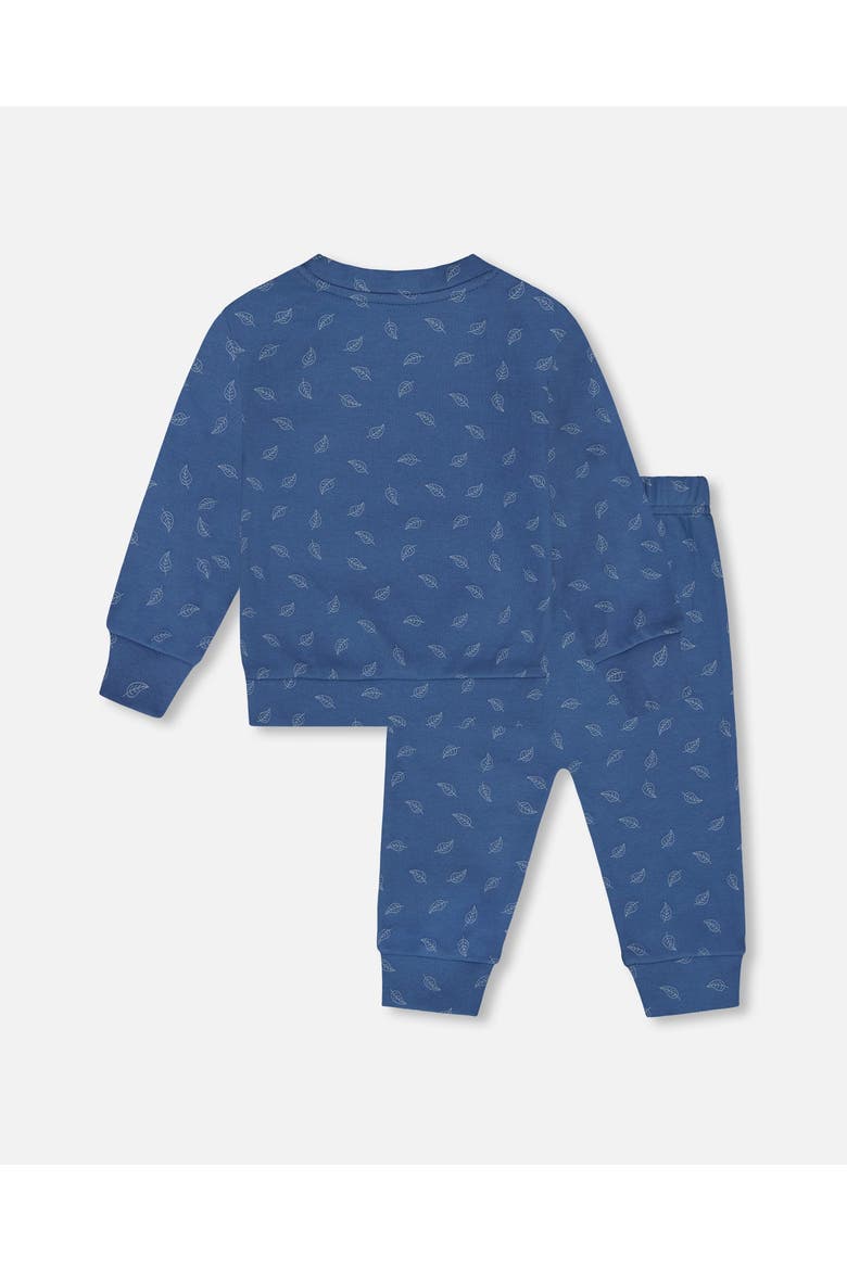 Organic Cotton Pant and Top Set Leaf, Alternate, color, Blue