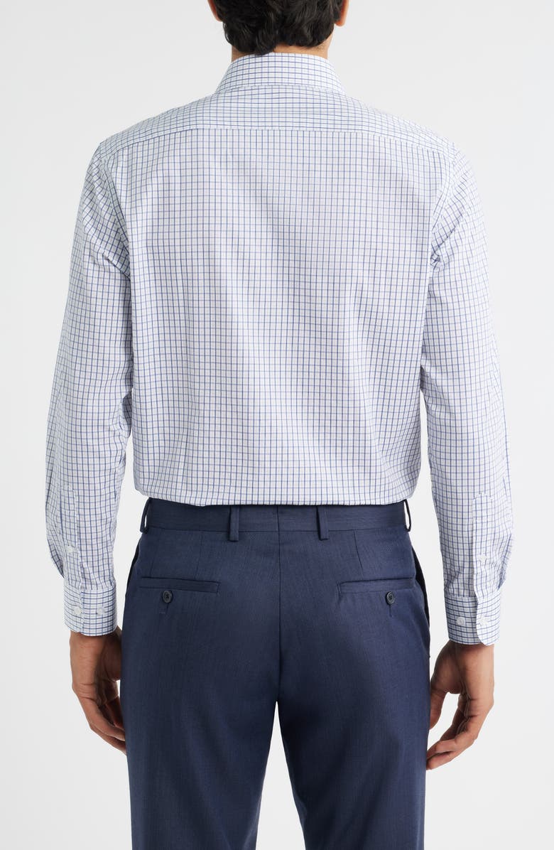 ZANETTI Plaid Dress Shirt, Alternate, color, Navy/ Char/ White