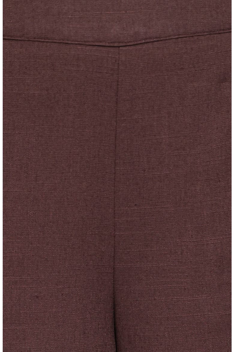 Samiya Frill High Waist Wide Leg Cotton & Linen Pants, Alternate, color, DARK BROWN