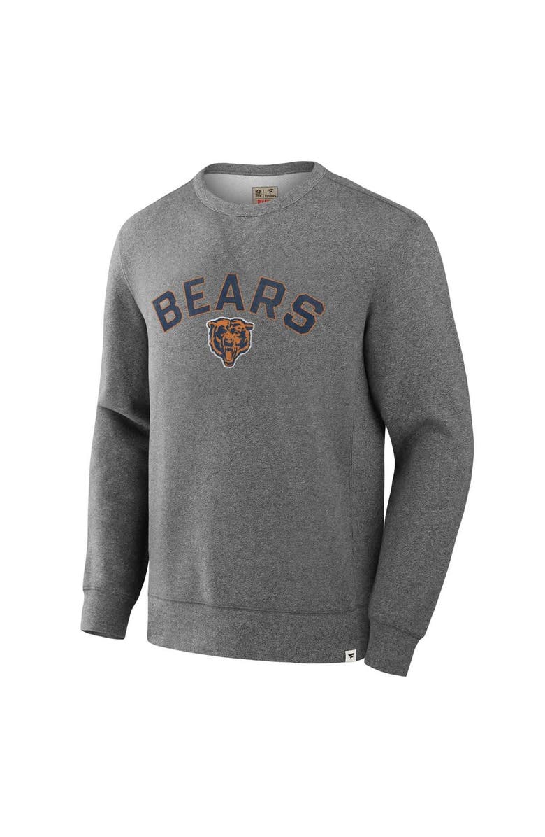 FANATICS Men's Fanatics  Heather Gray Chicago Bears Loop Terry Pullover Sweatshirt, Alternate, color, Heather Gray