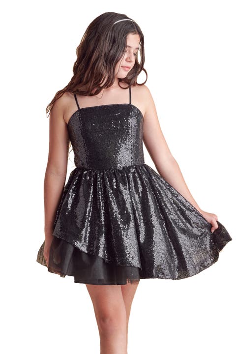 Sequin Peek-a-Boo-Dress (Big Kid)