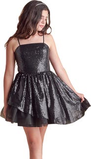 Un Deux Trois Sequin Peek-a-Boo-Dress
