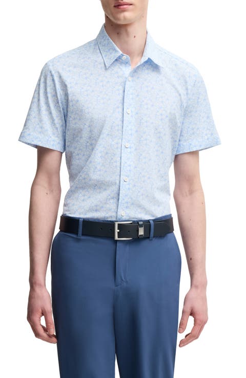 Roan Floral Short Sleeve Stretch Button-Up Shirt