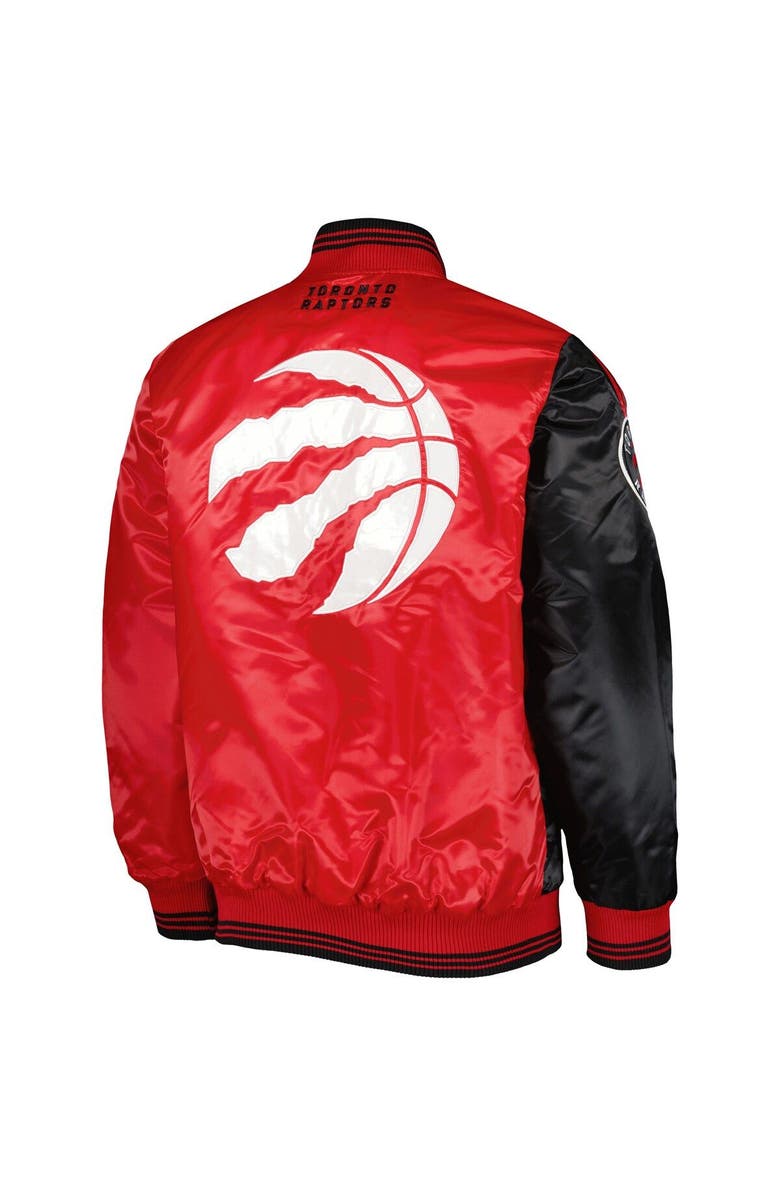STARTER Men's Starter Black/Red Toronto Raptors Fast Break Satin Full-Snap Jacket, Alternate, color, Black