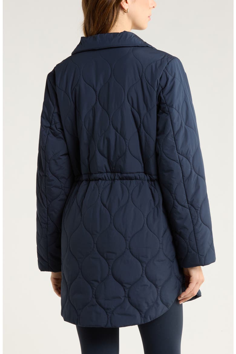 Skyline Longline Quilted Jacket, Alternate, color, NAVY SAPPHIRE
