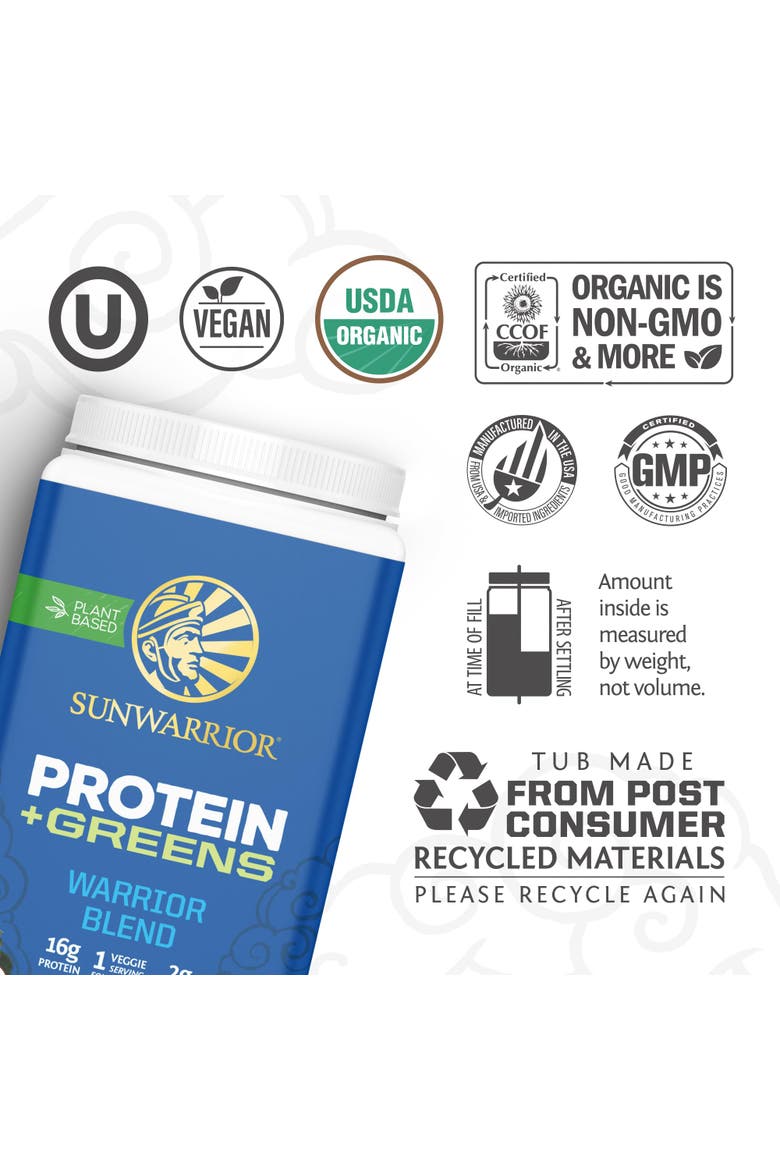 Organic Warrior Blend+ Greens Protein Powder, 750gm, Alternate, color, Chocolate