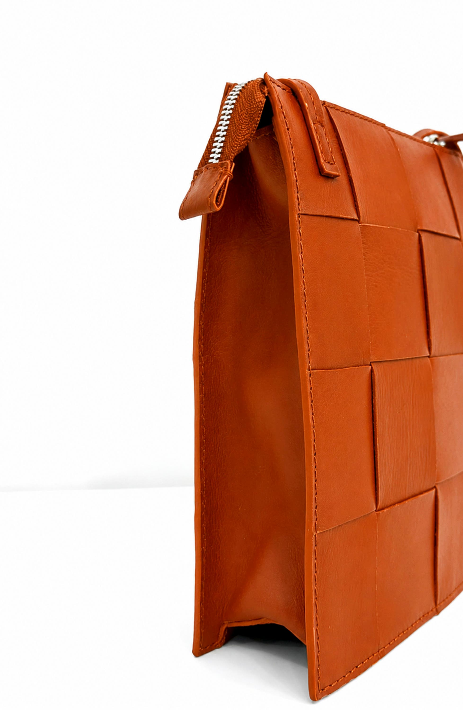 Polly Woven Leather Crossbody Bag, Alternate, color, CARAMEL