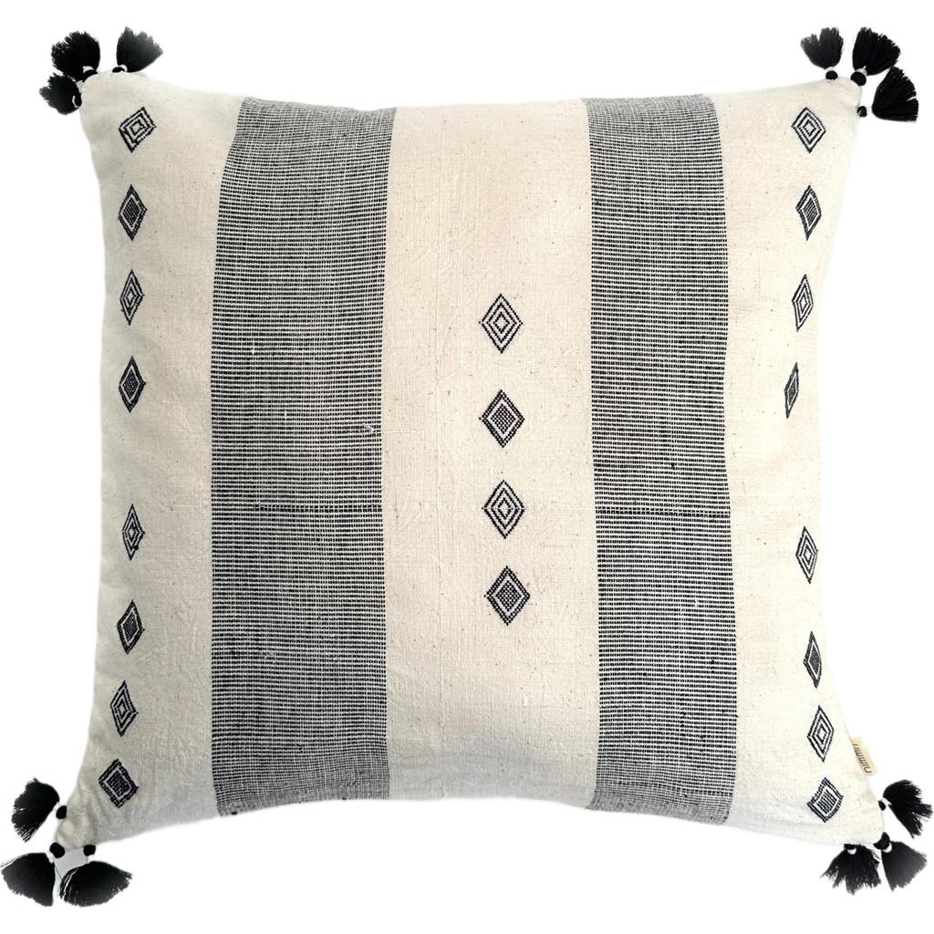 Nimmit Trekant Handwoven Pillow - Cover Only in Natural /Black  product