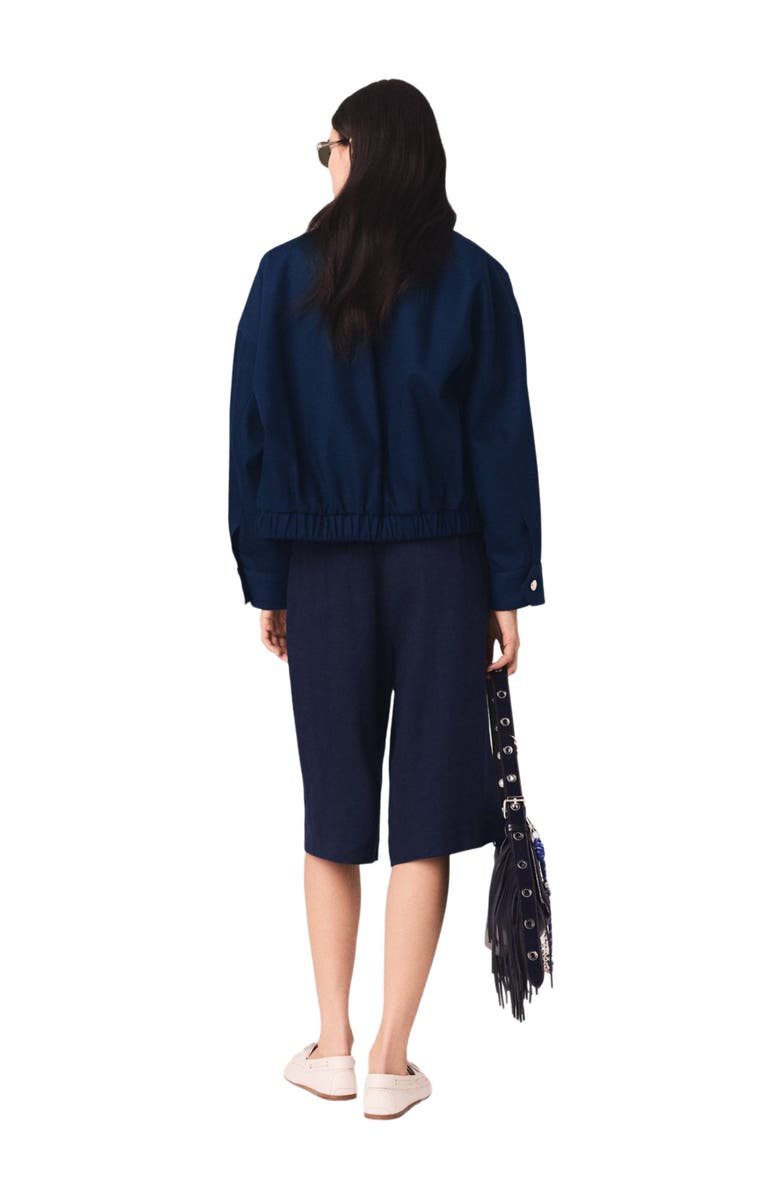 maje Cotton bomber jacket, Alternate, color, Navy