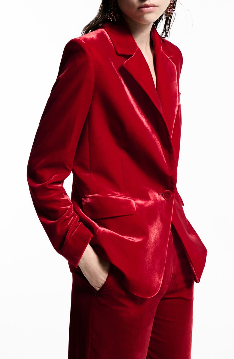 MANGO Rubi Velvet Blazer, Main, color,