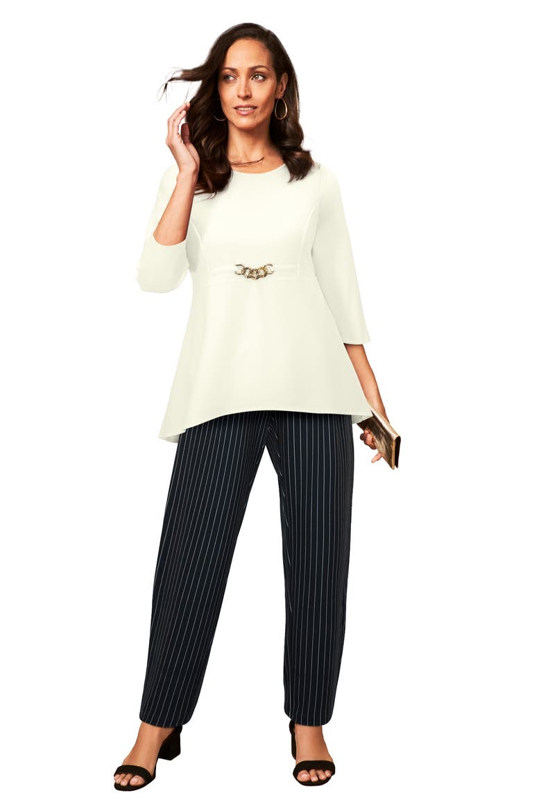 High Low Buckle Tunic, Main, color, IVORY