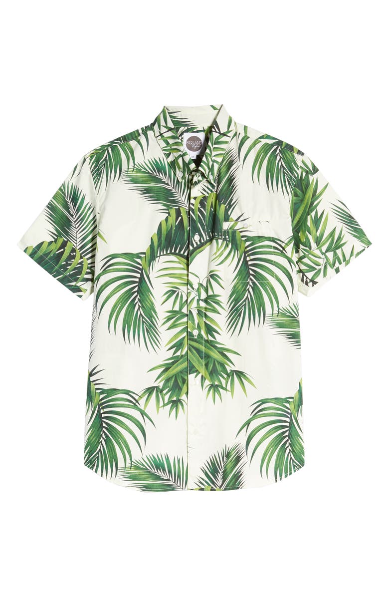 Dog Threads Havana Palms BBQ Short Sleeve Button-Down Shirt, Alternate, color,