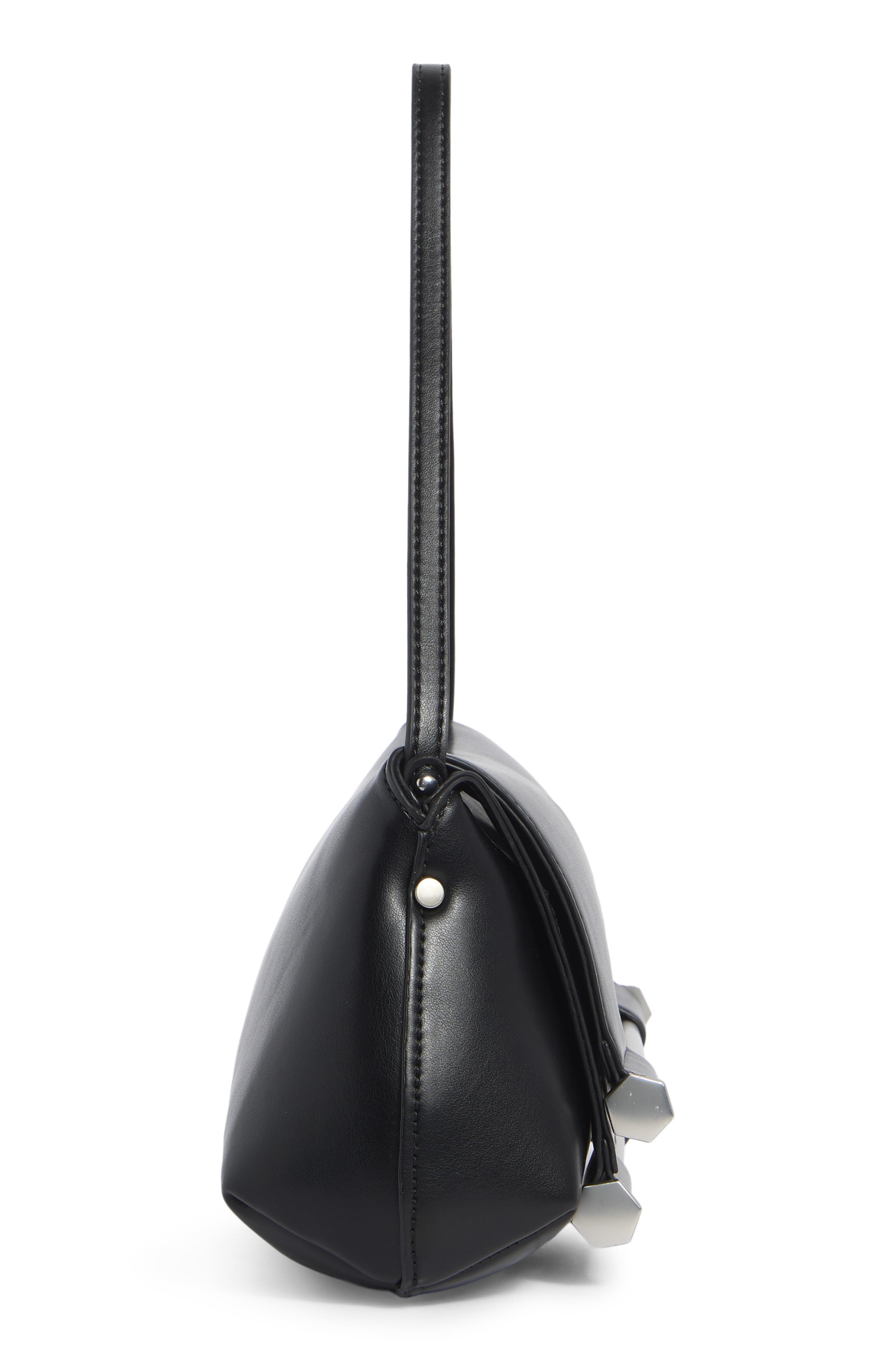 BCBG Double Bar Foldover Shoulder Bag, Alternate, color, Black