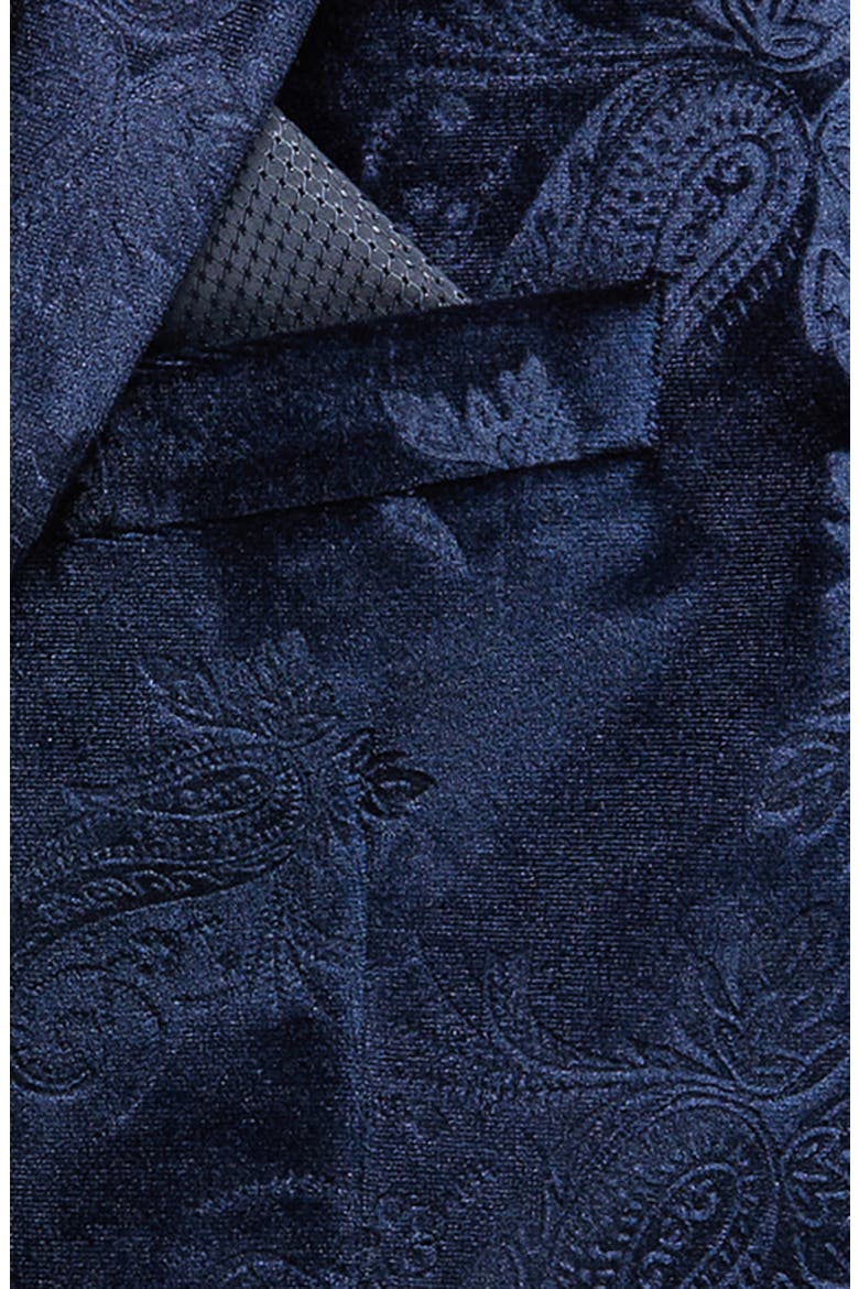 Kids' Paisley Velvet Dinner Jacket, Alternate, color, NAVY