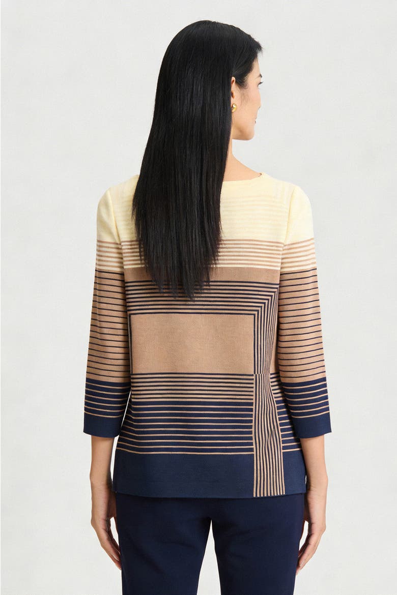 Ombre Stripe Soft Knit Tunic, Alternate, color, Indigo/Warm Taupe/Almond