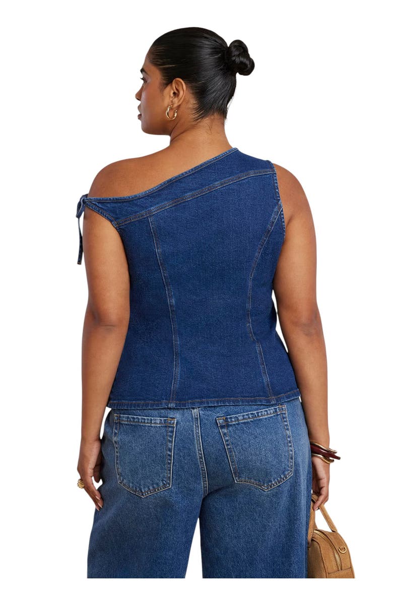 Asym Denim Top, Alternate, color, MEDIUM WASH