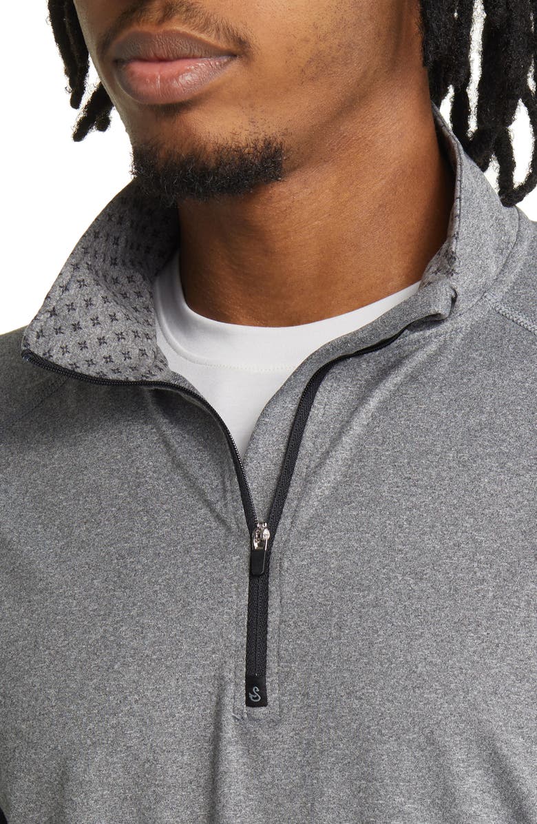 Swannies Graham Quarter Zip Golf Pullover, Alternate, color, Heather Charcoal-Black