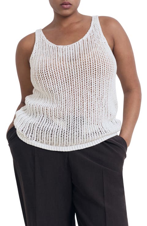 Semisheer Crochet Tank Top (Regular & Plus)