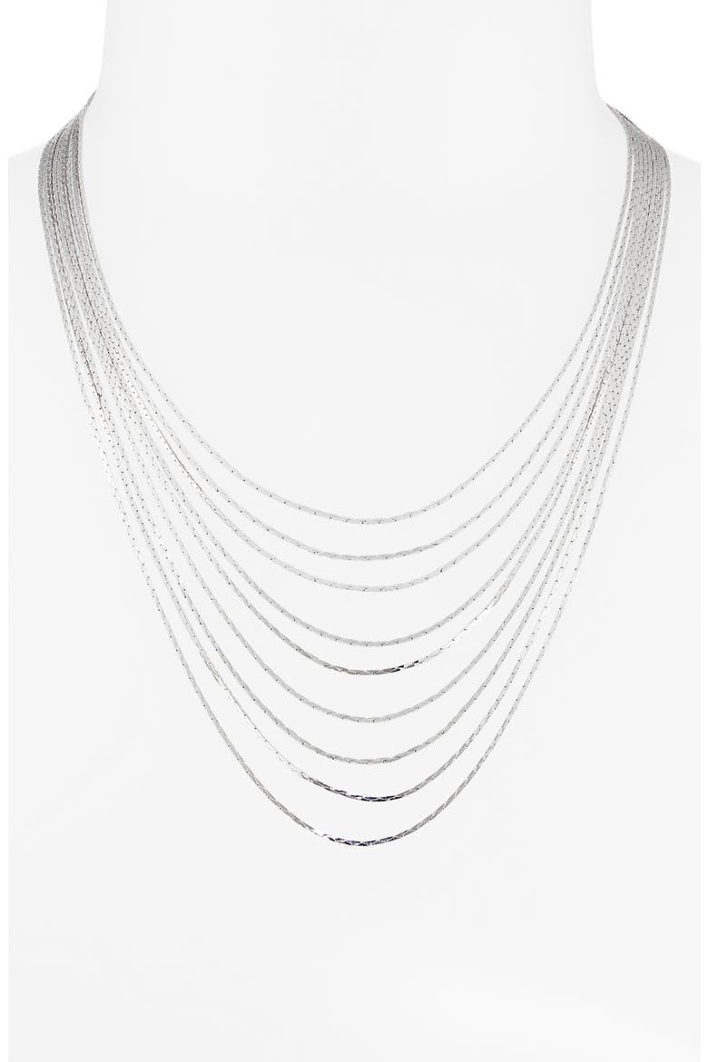 Multichain Layered Necklace, Alternate, color, SILVER