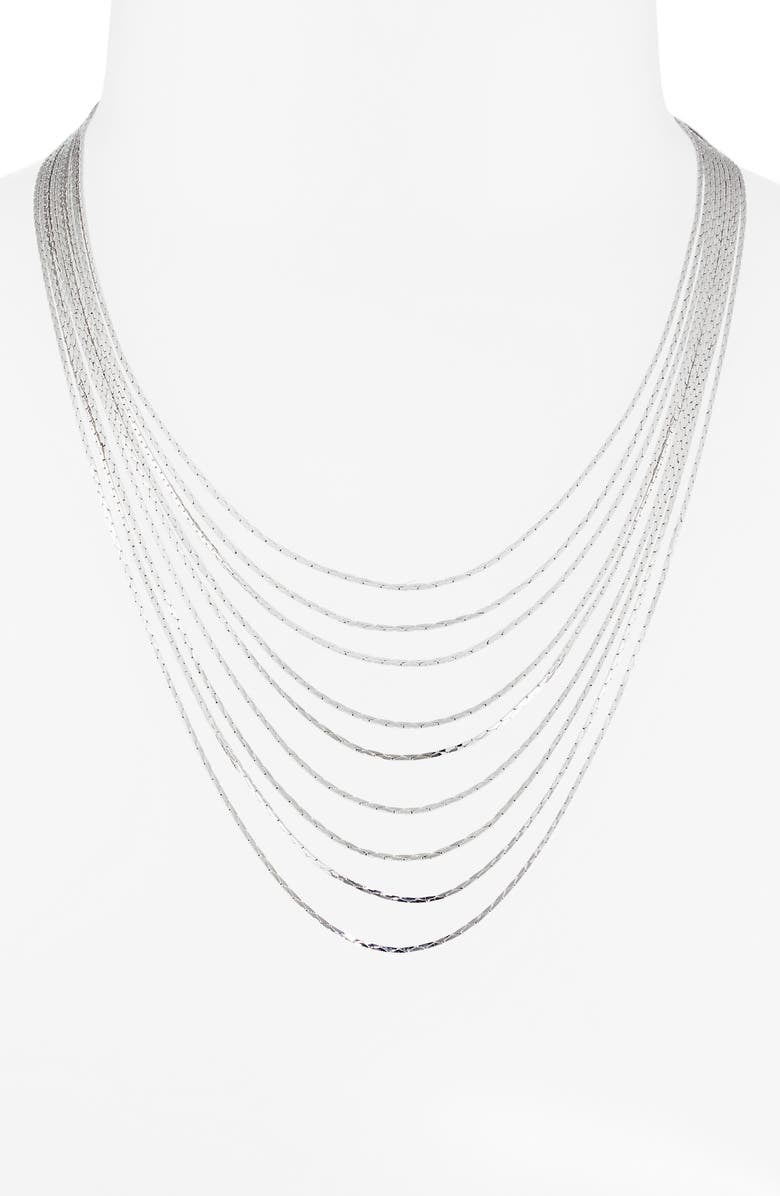 Tasha Multichain Layered Necklace, Alternate, color, Silver