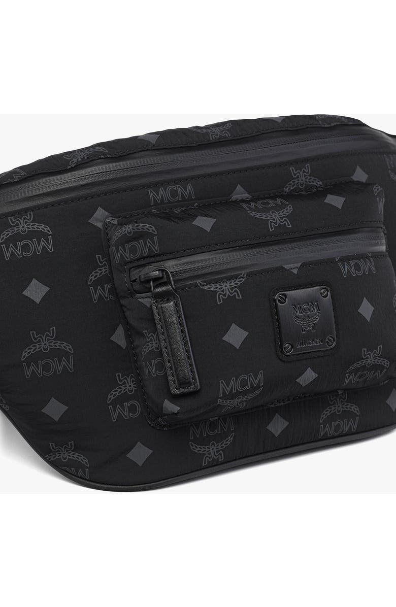 MCM Fursten Belt Bag in Monogram Nylon, Alternate, color, Black