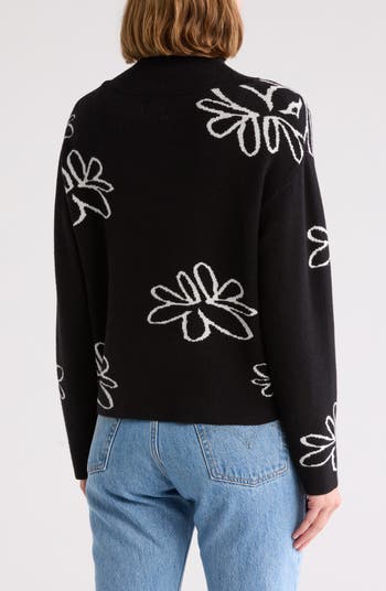 Mock Neck Jacquard Sweater