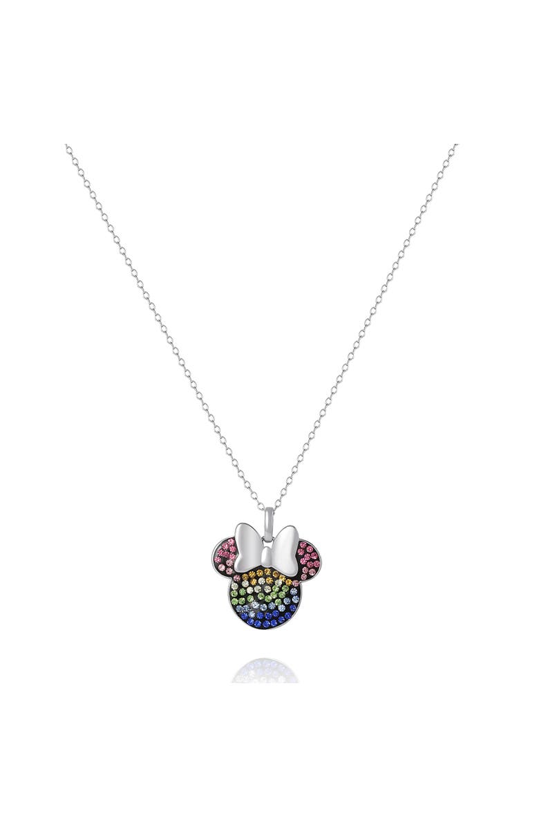 Disney Rainbow Crystal Pendant Necklace, Alternate, color, Silver/ Multicolor