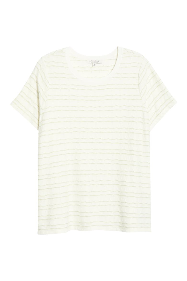 Wavy Jacquard Stripe T-Shirt, Alternate, color, BONE/ MATCHA GREEN STRIPE