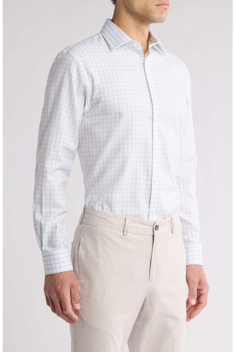 Premium Non-Iron Traditional Fit Windowpane Check Dress Shirt, Alternate, color, GREEN WINDOW