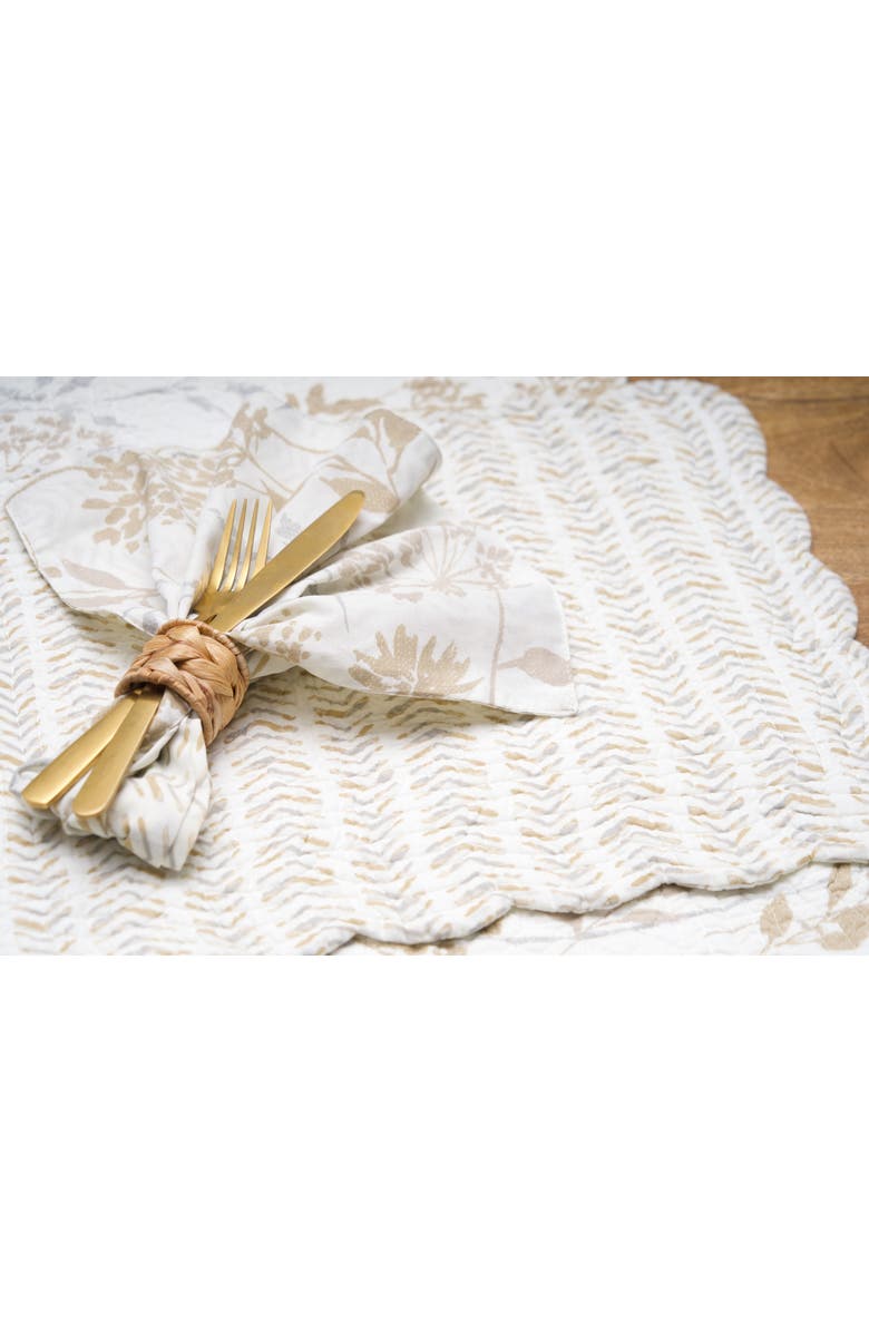 C&F Home Carmella Timeless Botanical Fields Quilted Table Runner 14" x 51", Alternate, color, Brown