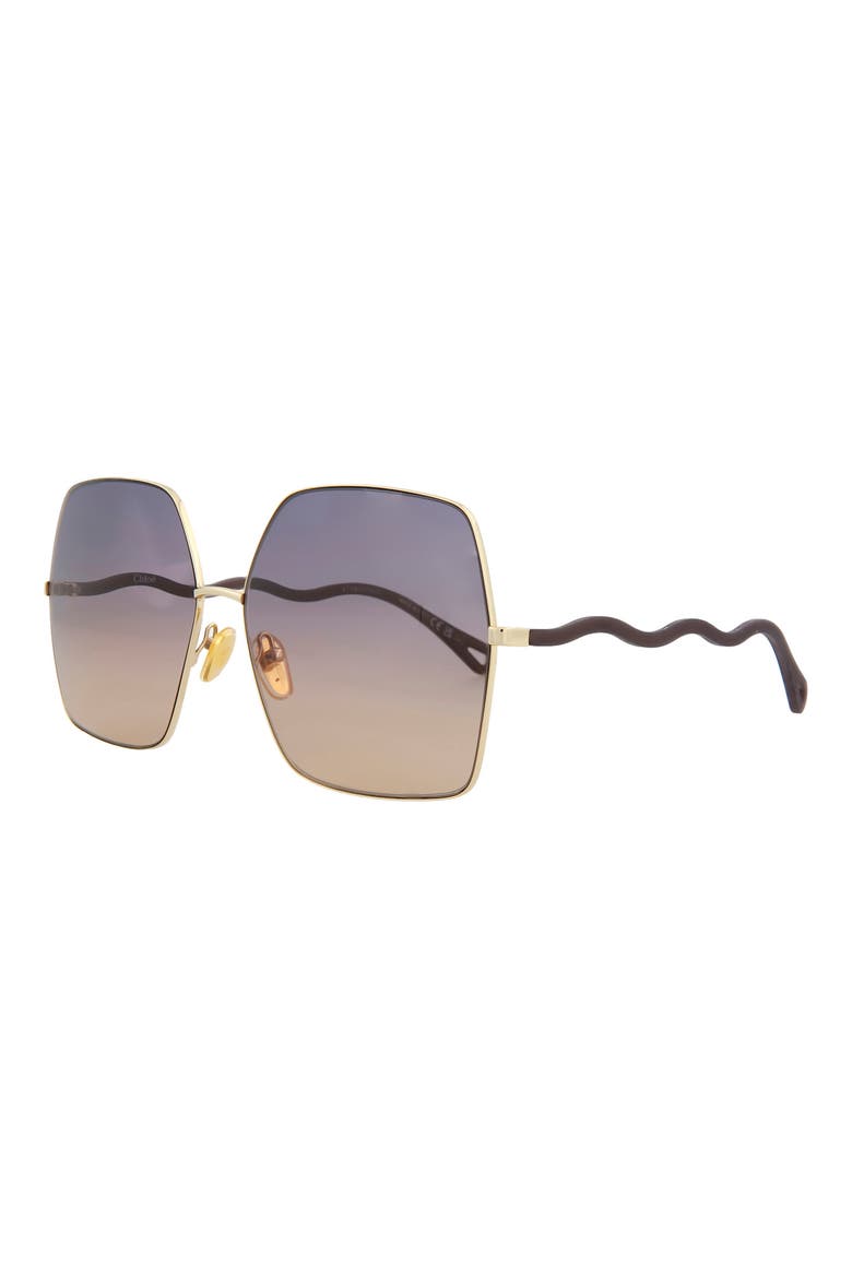 64mm Oversize Sunglasses, Alternate, color, GOLD VIOLET BLUE