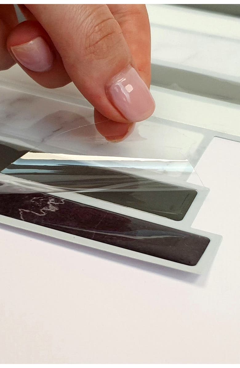 WALPLUS Light and Dark Marble Glossy 3D Metro Sticker Tiles Premium Wall Splashbacks Mosaics, Alternate, color, 