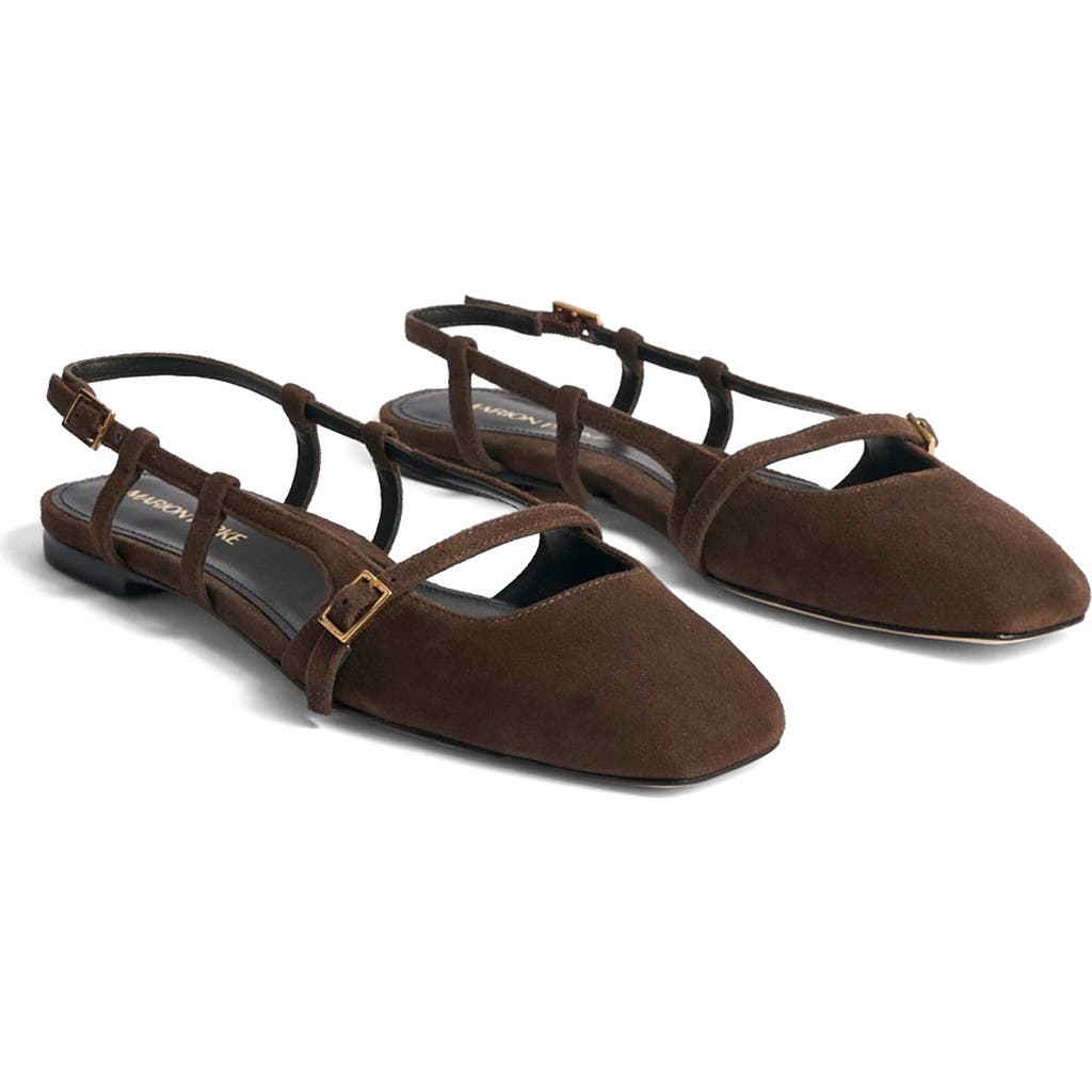 MARION PARKE Mary Jane Slingback Sandal in Chocolate