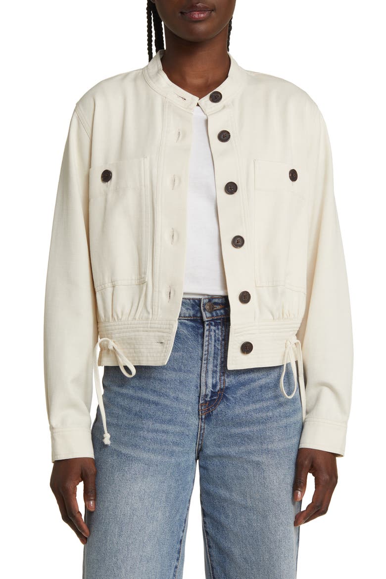 Alma Cotton Blend Jacket, Main, color, ECRU