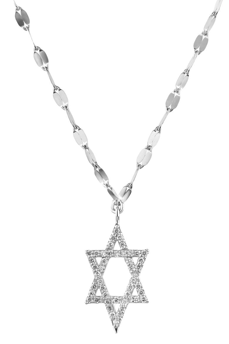 14K Gold Diamond Star of David Pendant Necklace, Main, color, WHITE GOLD