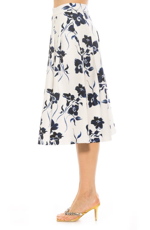 Alexia Admor Illia Skirt In Blue Floral