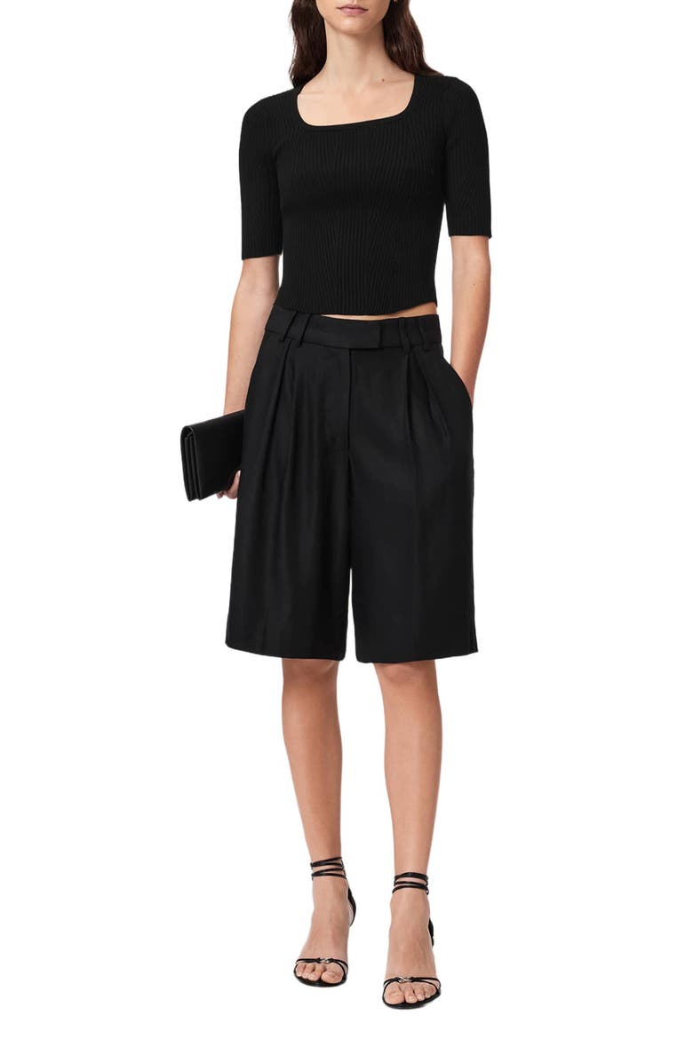 Cruz Hally Ribbed Top, Alternate, color, BLACK
