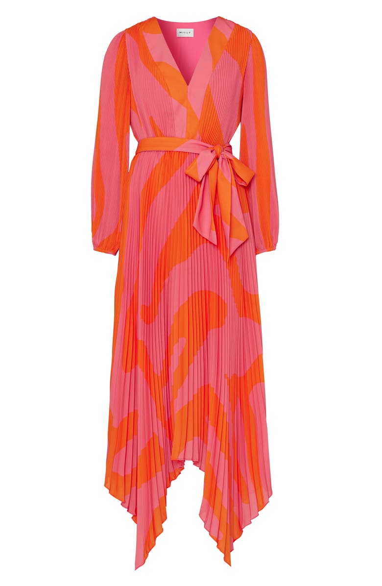 Milly Liora Zebra Print Long Sleeve Midi Dress, Alternate, color, 