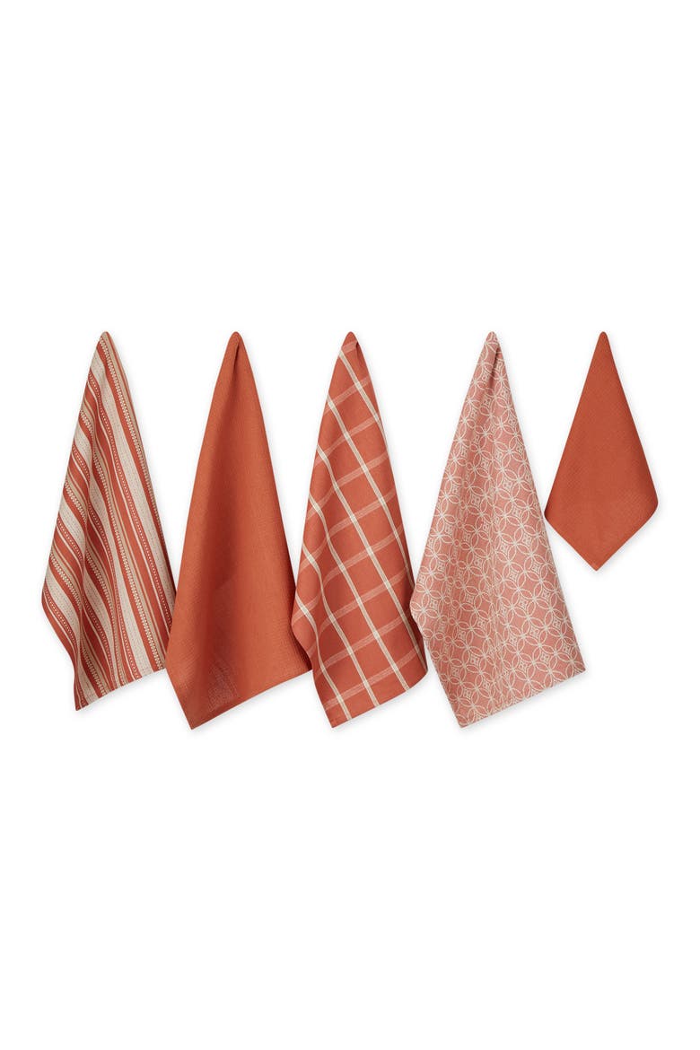 Everyday Assorted Dishtowel & Dishcloth Set/5, Main, color, Spice
