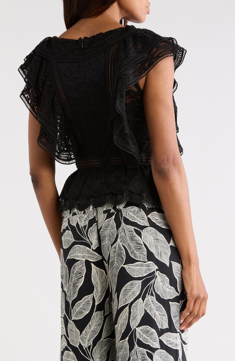JASON WU Ruffle Lace Peplum Top, Alternate, color, Black