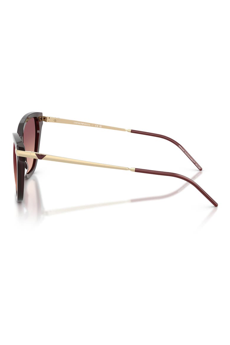 56mm Gradient Cat Eye Sunglasses, Alternate, color, OPAL BORDEAUX / PINK VIOLET