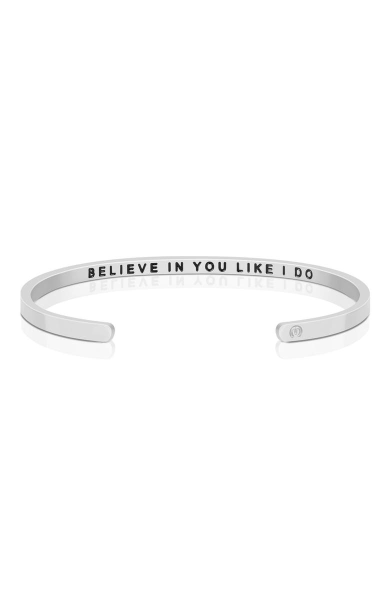 Mantra Believe In You Like I Do (within) bracelet, Main, color, Silver