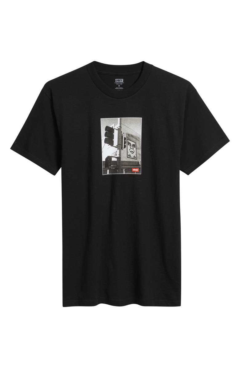 Obey Los Angeles Photo Graphic T-Shirt, Alternate, color, Black
