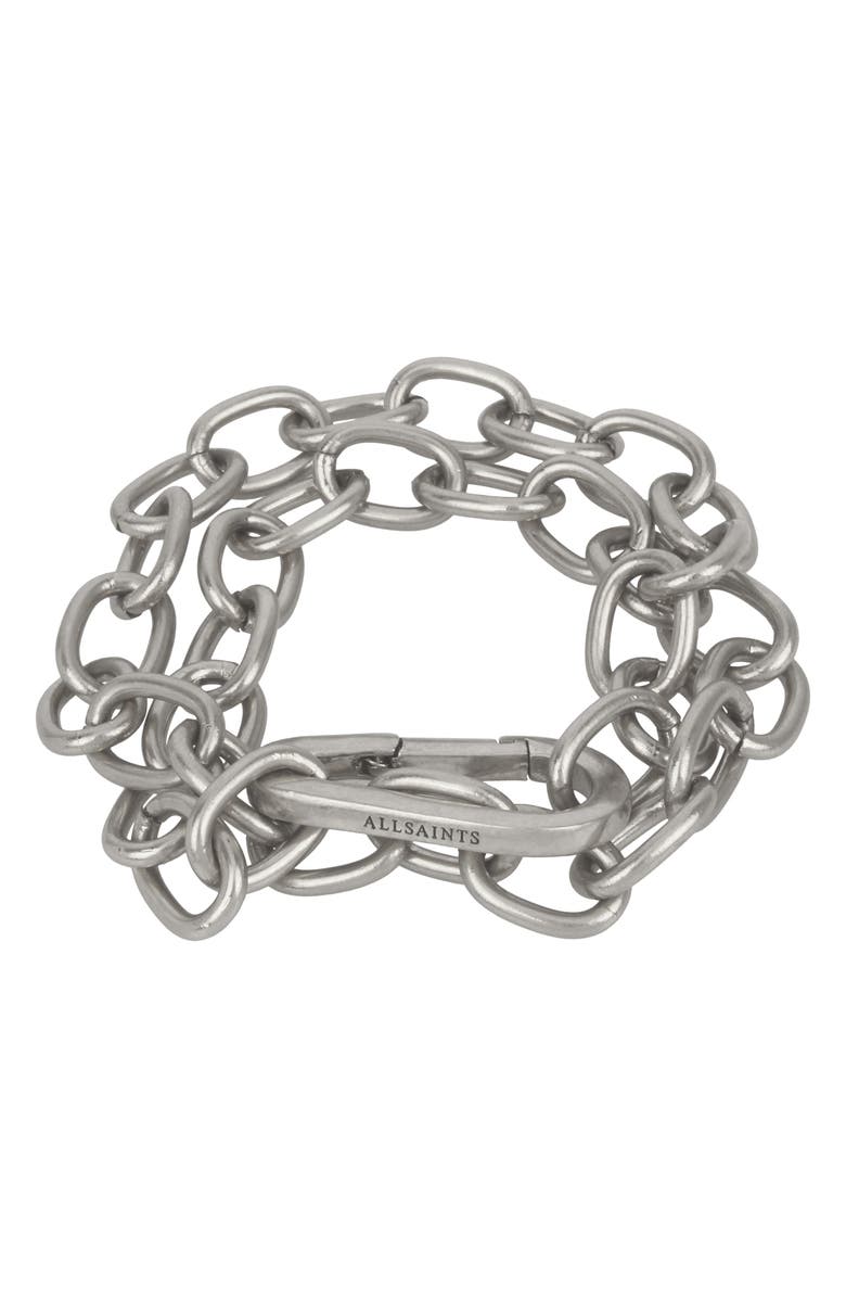 AllSaints Double Chunky Chain Link Bracelet, Main, color,