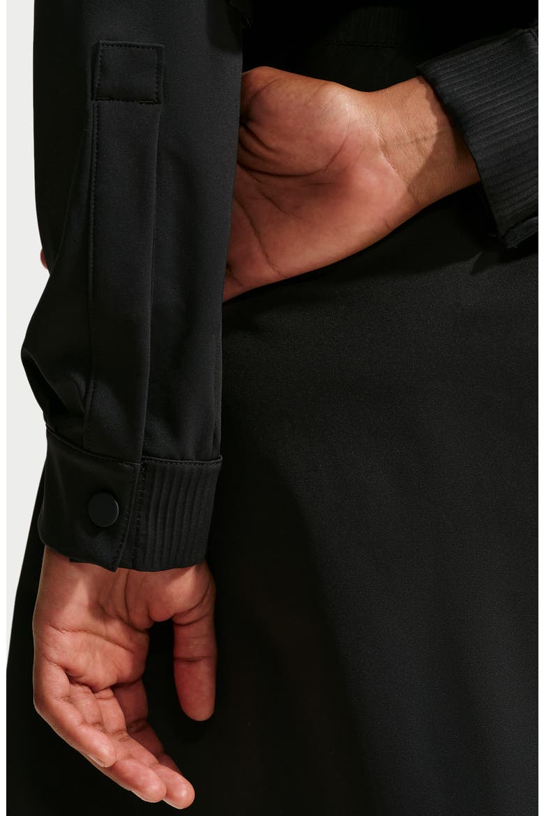 PerfectStretch Performance Long Sleeve Cropped Button-Down Shirt, Alternate, color, BLACK/ DARK SMOKE GREY