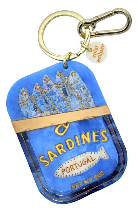 Hand Painted Sardines Key Chain Bag Charm