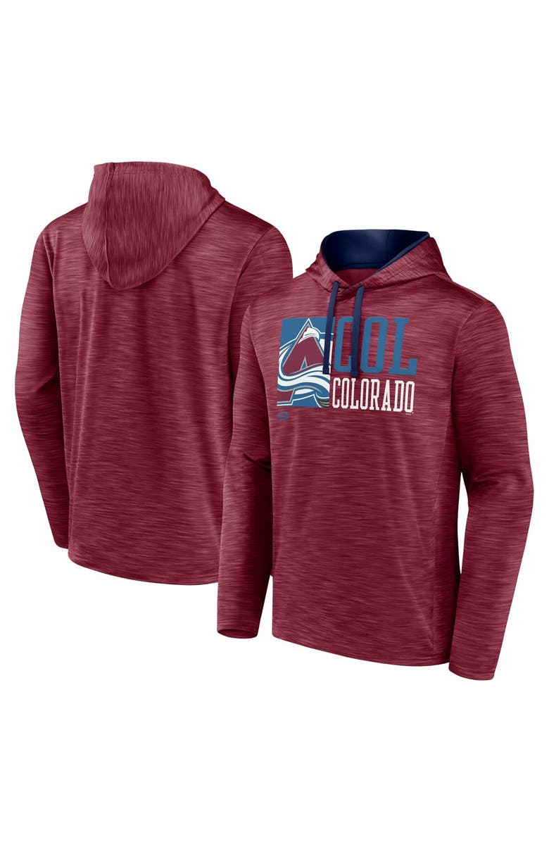 FANATICS Men's Fanatics Burgundy Colorado Avalanche Never Quit Pullover Hoodie, Main, color, 