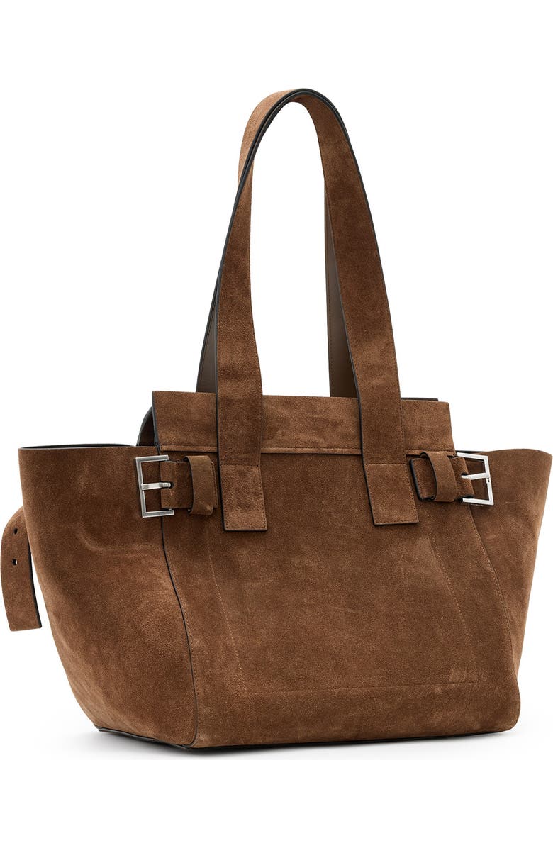 AllSaints Perez Leather Shoulder Tote, Alternate, color, Chestnut Suede